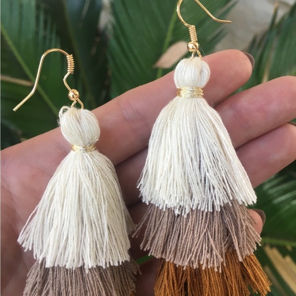 Beautiful Zara Earth Tone Tassel Earrings - Picture 4 of 4